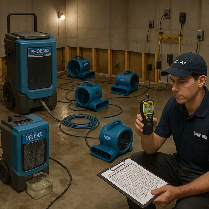 Structural Drying and Dehumidification process in Washington, IN
